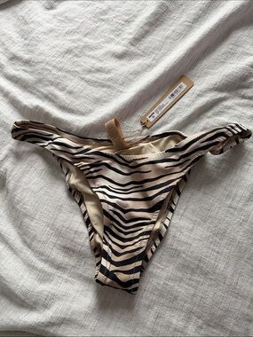SKIMS Neutral Zebra-Accent Swim Bottom